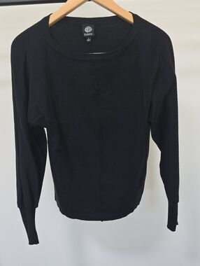 bobeau Black Long Sleeve Crewneck Pullover